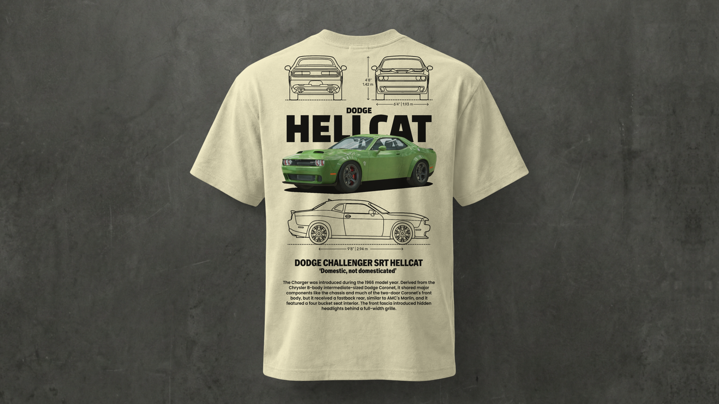 Camiseta de manga corta-Dodge Charger SRT Hellcat