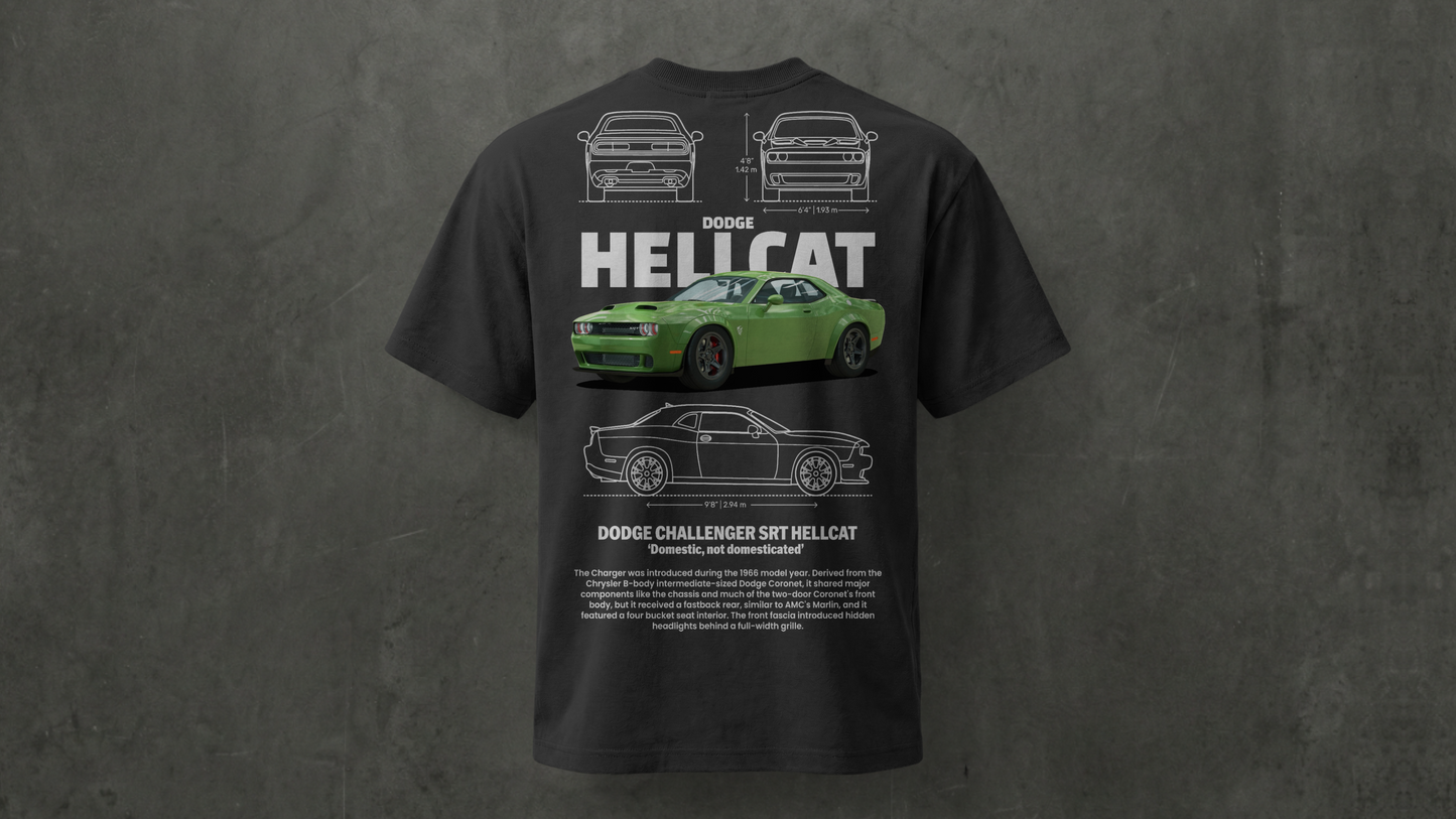 Camiseta de manga corta-Dodge Charger SRT Hellcat