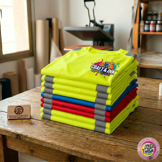 Pack 10 Camisetas de Alta Visibilidad Personalizadas - Logo en DTF