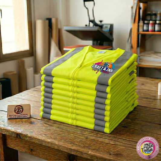 Pack 10 Chalecos de Alta Visibilidad Personalizados - Seguridad y Logo DTF