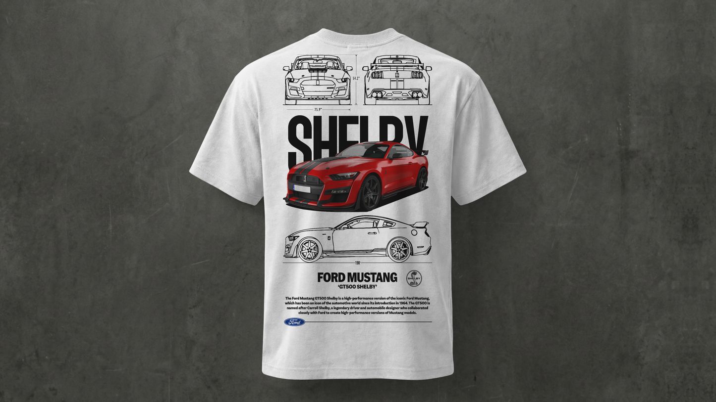 Camiseta de manga corta-Ford Mustang Shelby Red