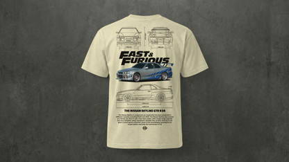 Camiseta de manga corta-Nissan Skyline R34 (Fast & Furious)