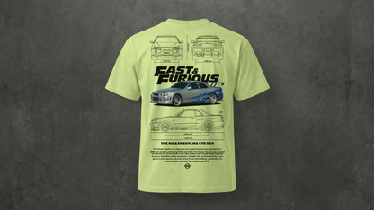 Camiseta de manga corta-Nissan Skyline R34 (Fast & Furious)