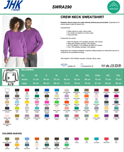 Pack 10 Sudaderas (Cuello Redondo) Personalizadas - Ahorro Lote DTF